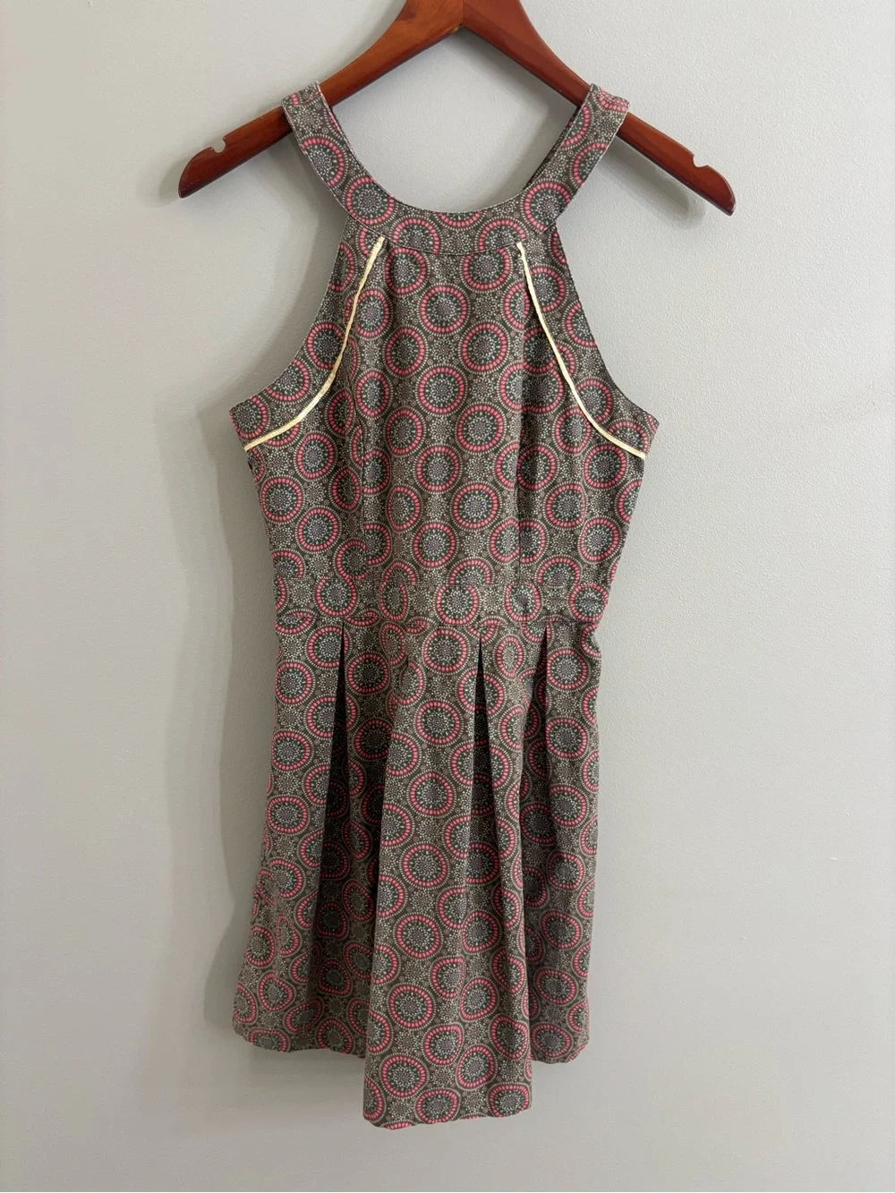American Eagle 2010s Twee Fit & Flare Skater Dress 100% Cotton Size 2